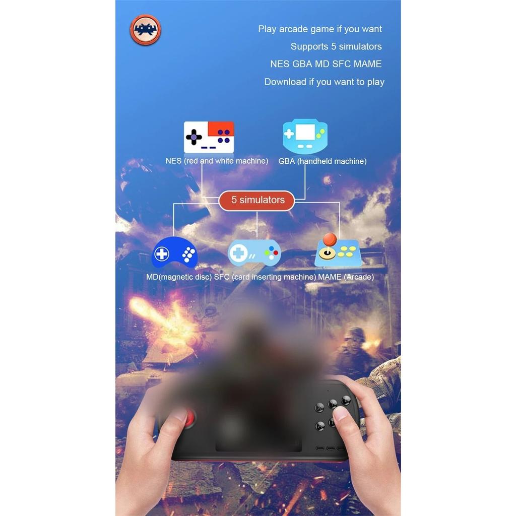 D22 Handheld Game Console with Dual System, Linux + Android, 3.5 Inch IPS Screen, Built-in 5000 Classic Games, Support AV Dual/Single Player