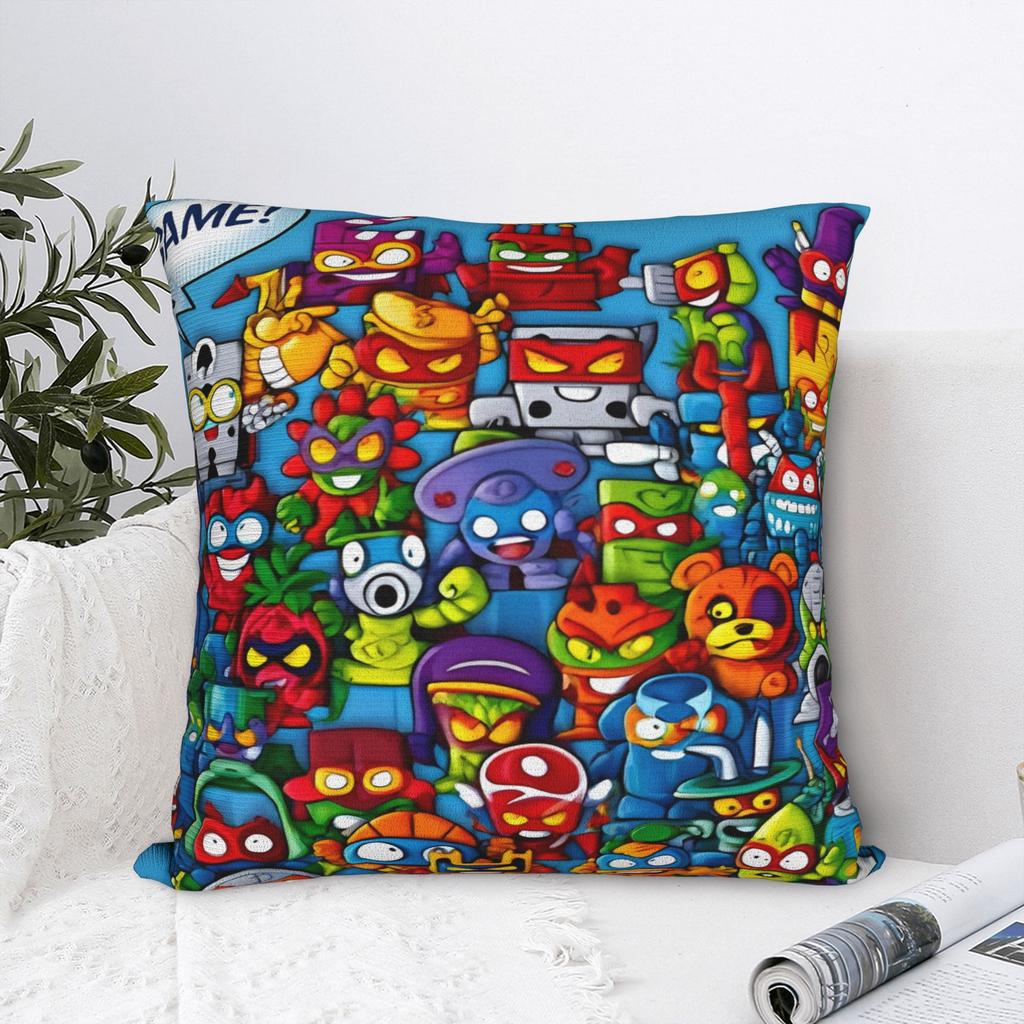 SuperThings Cartoon Square Pillow Covers Home Super Zings Kindergarten Cushion Cover Funny Decorative Pillow Cover 45*45