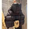 Dicke Kurze Daunenjacke Damen Winter Warm Pufferjacke Kapuzen Daunenmäntel Flauschige Parkas