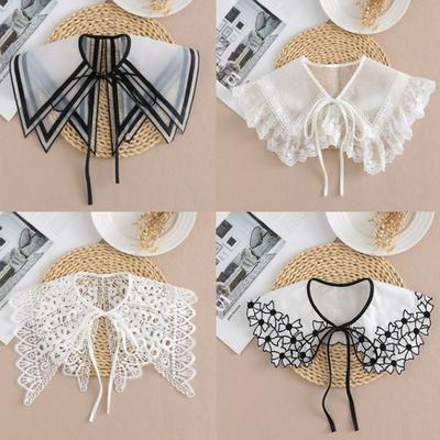 Δαντέλα Ψεύτικος Γιακάς Γυναικείος Αποσπώμενοι Γιακάδες Για Γυναίκες Ψεύτικος Γιακάς Κέντημα Φλοράλ Λολίτα Πέτο Μισό Πουκάμισο Σάλι Περίβλημα Διακόσμηση