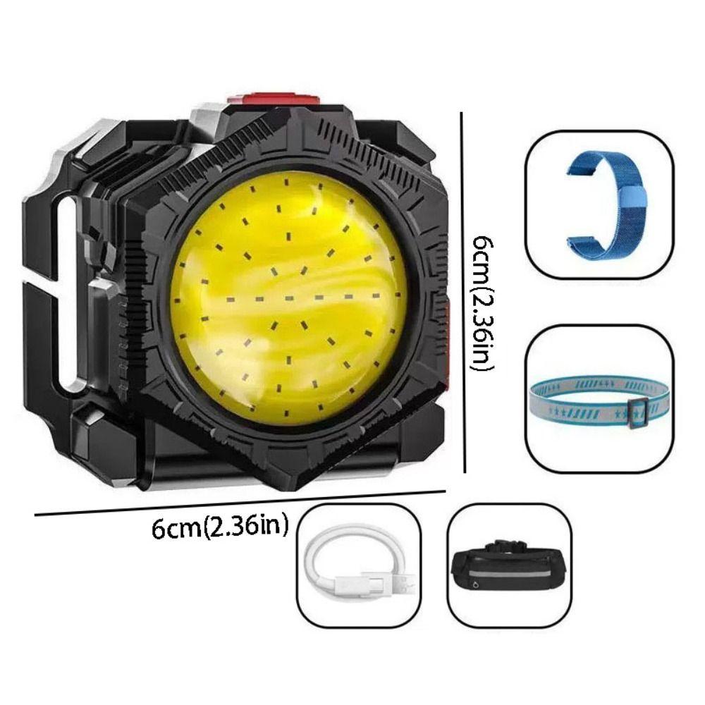 Super Bright Multi-Functional Flashlight USB Rechargeable COB Lamp Headlamp TYPE-C Charging LED Technology Watch Light