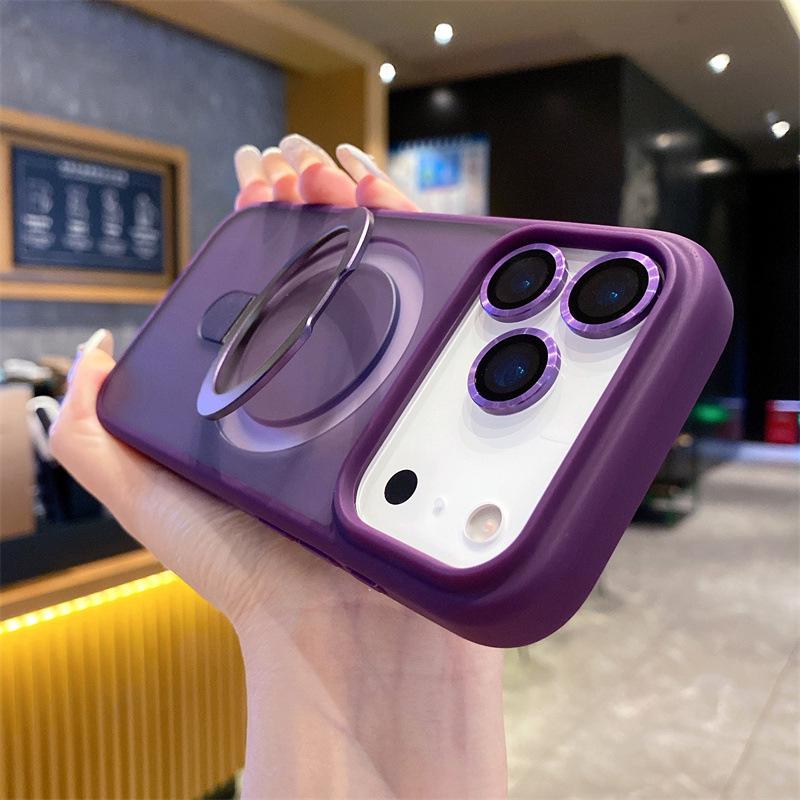 IPhone 17 Pro Max Frostet Magnetisk Støtteetui med Apple 16 Linsebeskytter, Fallsikkert.