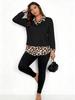 2026 American Spicy Girl Leopard Print Patchwork Long Sleeve T-shirt, Women's Spring Slim Fit European and American Style Top