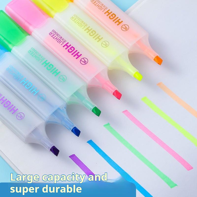 12Pcs Random Color Non-Repeating Large Capacity Highlighter Pens for Highlighting, Slanted Tip Markers for Students, Colorful Thick Tip H