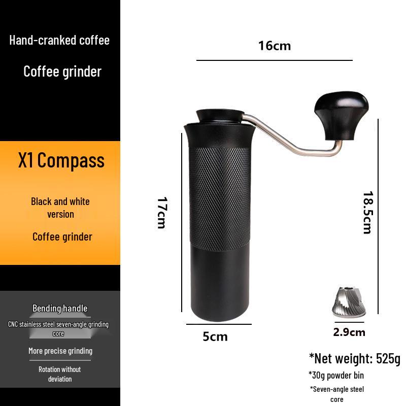 Stainless Steel Hand-Crank Coffee Grinder - Portable and In Stock