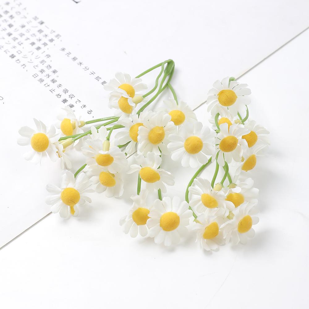 10pcs Artificial Flowers White Beauty Silk Chrysanthemum Simulation Daisy Fake Flowers Decoration For Home Garden Office Decors