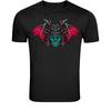 Samurai Demon Bat Helmet T-Shirt - Dark Warrior Vampire Graphic