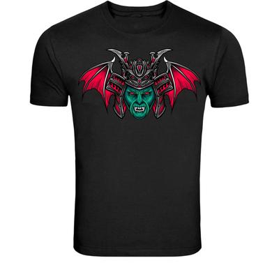 Maglietta con Elmo Demone Pipistrello Samurai - Grafica Guerriero Oscuro Vampiro