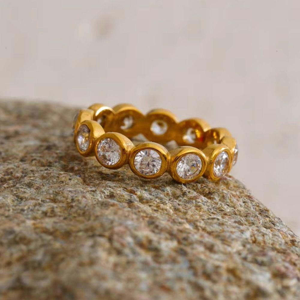 Stainless Steel Cubic Zirconia Ring Cubic Zirconia Women Jewelry Ring Fashion Ring  Daily Wear