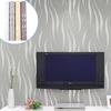 Embossed 3d Wave Stripes Wallpaper Silver Grey Non Woven Living Room Wall Decors