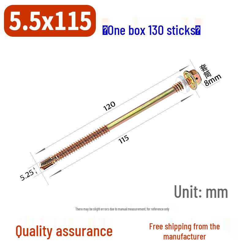 Sechskant-Selbstbohrschraube für Farbstahl und Dachziegel aus Harz mit verlängerter Bohrspitze