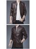 Men's Korean Style PU Leather Stand Collar Jacket - Autumn/Winter Fashion Motorcycle Jacket