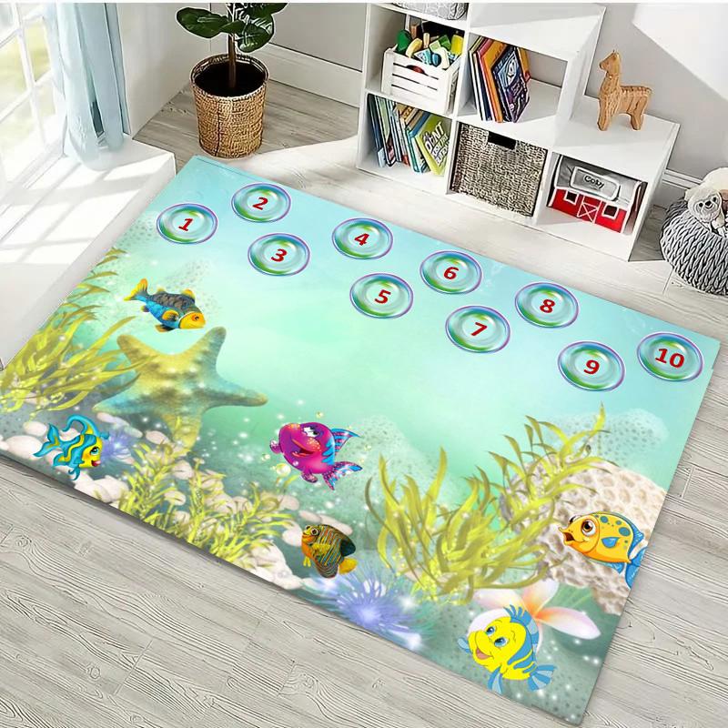 Children's Hop Count Hopscotch Early Education Carpets for Home Living Room Kids Bedroom Sofa Doormat  Floor Rugs Anti-slipDecor