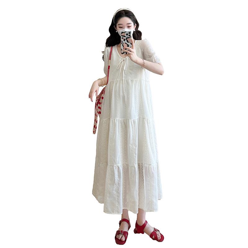 Maternity Summer Dress 2026: Simple, Fashionable Korean Loose Fit Plus Size with Embroidery