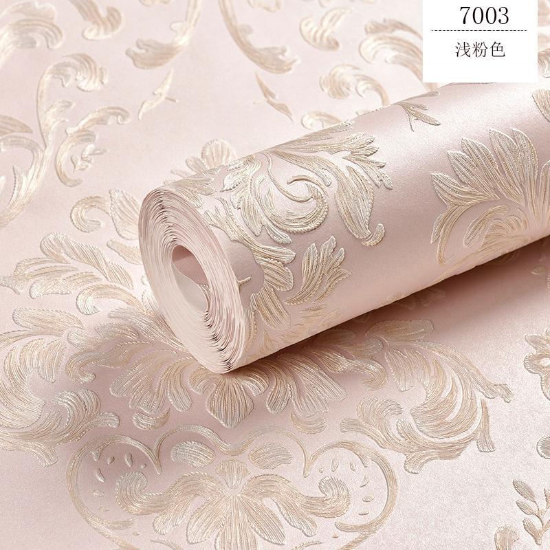 Self-adhesive Wallpaper 3D Three-dimensional European Non-woven Wallpaper Fine Pressure Thickened Bedroom Living Room Background Wall Sticker Warm