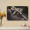 Metal Wall Art Gun Poster Horizontal Garage Gift