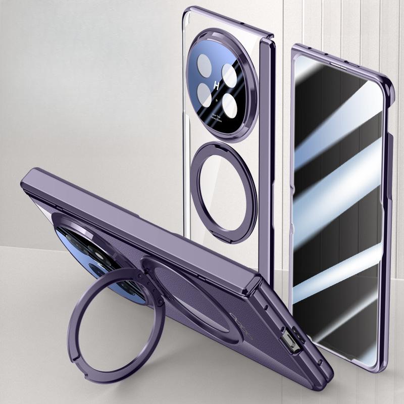 Applicable To Oppofindn5 Mobile Phone Case Film Integrated Rotating Bracket Magnetic Suction N5 Lens Full-inclusive Electroplating Anti-fall Business