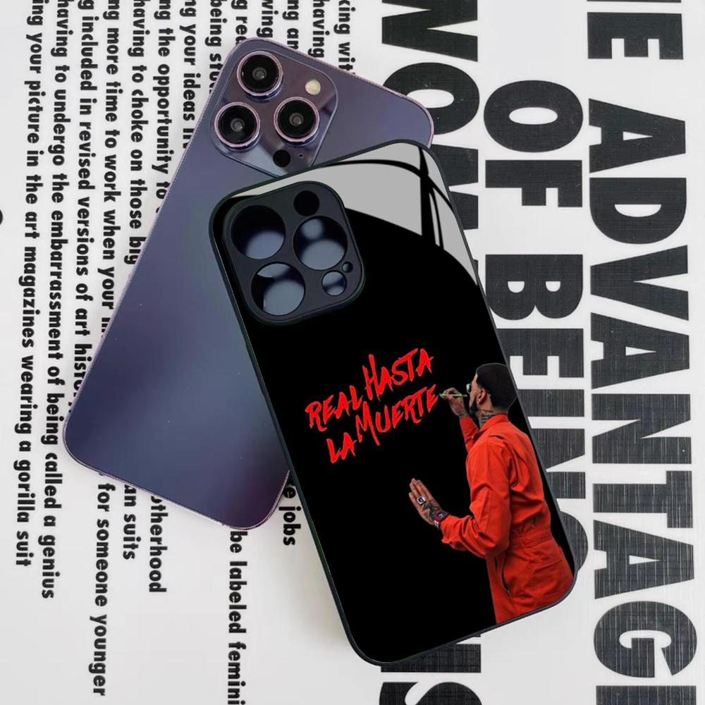 Fashion Hot Rapper Anuel AA Phone Case for Iphone 17 16 15 14 12 11 13 Pro Max Mini X Air Puls Black Glass Cover