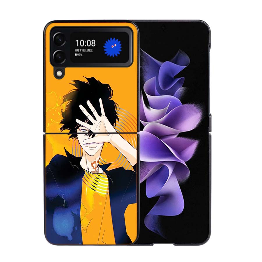 Kamonohashi Ron Phone Case For Samsung Z Flip 7 6 5G Galaxy Z Flip4 Z Flip5 Z Flip3 Coque Black Hard PC Shell Protective Cover