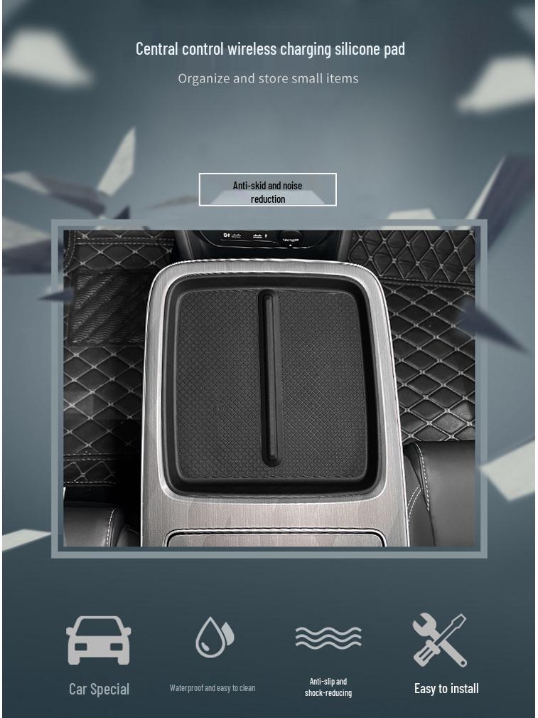 Aion VPLUS 23-24 Încărcător Wireless Consola Centrală Pad Siliconic: Depozitare interioară auto antiderapantă.