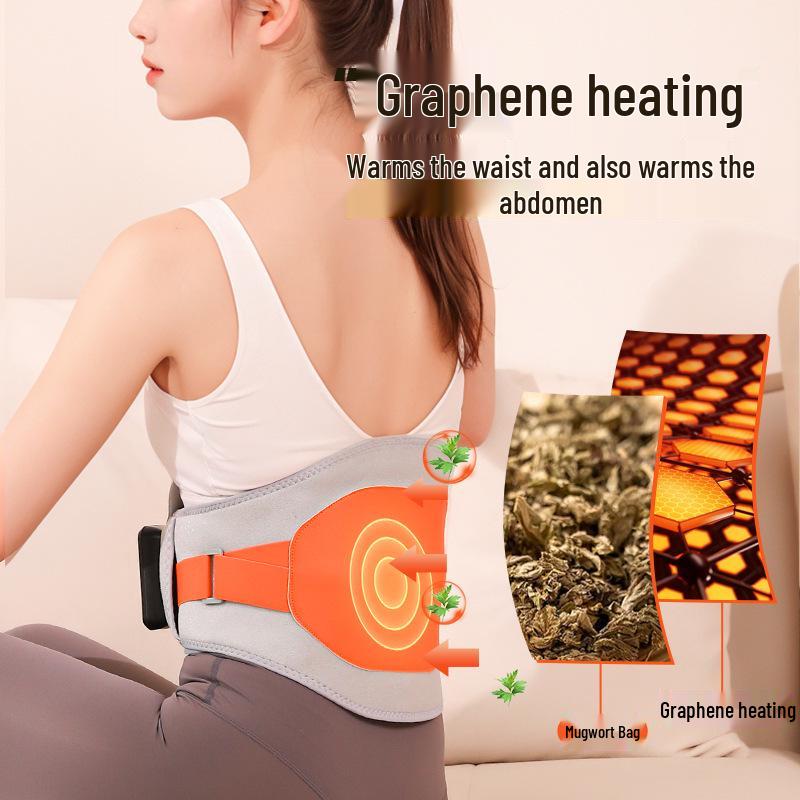 Rechargeable Heated Lumbar Massage Belt - Large Screen, Vibration, Warm Abdomen Support, Perfect Mother's Day Gift