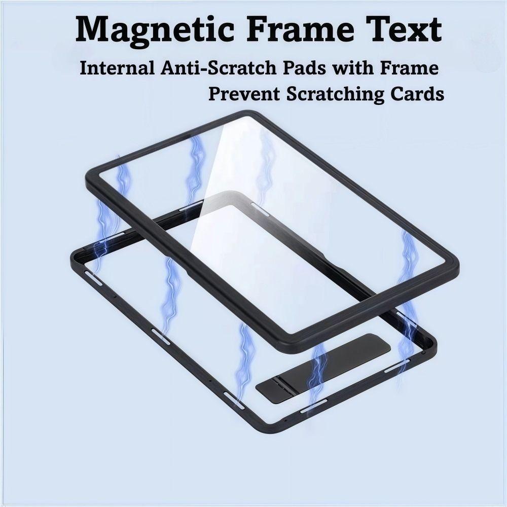 2-in-1 PSA/CGC Graded Card Protective Box with Stand Transparent Metal Magnetic Case Durable UV Protection Card Protective Case