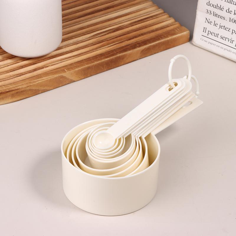 10Pcs/Set Plastic Measuring Tools Stackable Measuring Spoons Teaspoon Sugar Scoop Cake Baking Flour Measuring Cups
