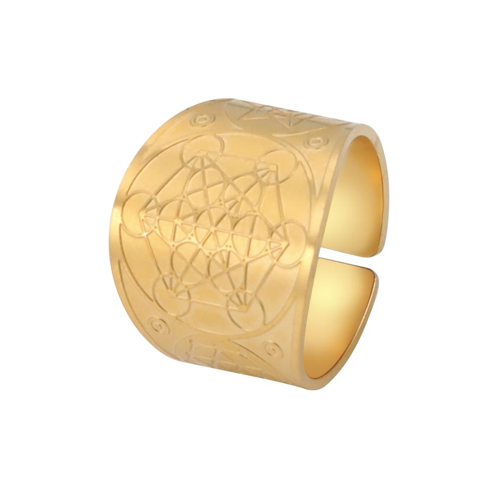 Dawapara Seal of The 7 Archangels Protection Ring Amulet Metatron Cube Lilith Symbol The Secrets of King Solomon Vintage Jewelry