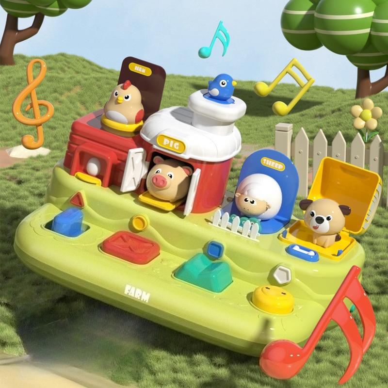 Kids Vocal Farm Music Hide and Seek Popup Montessori Early Education Exercise  Intellectual Development Toys Birthday Present