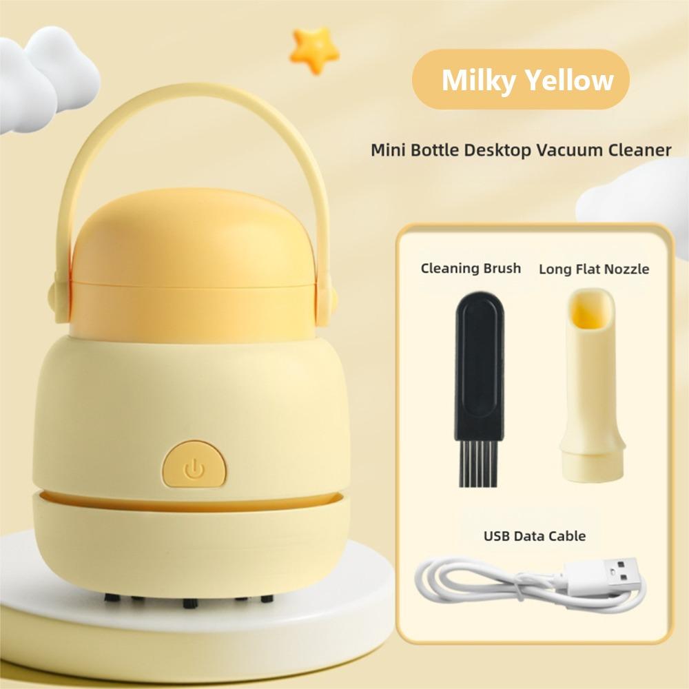 

USB Charging Pencil Crumbs Cleaner Handheld Desktop Cleaning Tool Desktop Vacuum Cleaner Gift жовтий