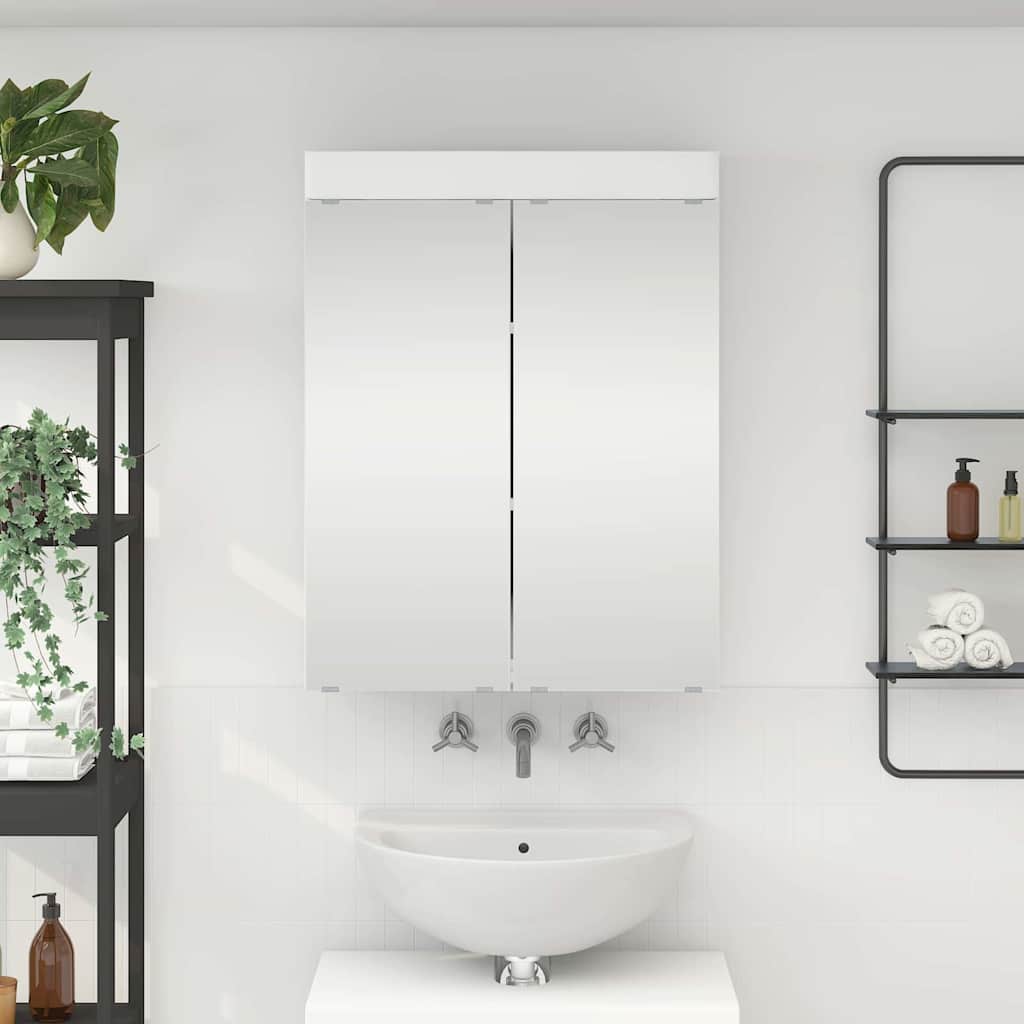 Bathroom Mirror Cabinet with Shelf TULUM White 60 x 16.5 x 78 cm