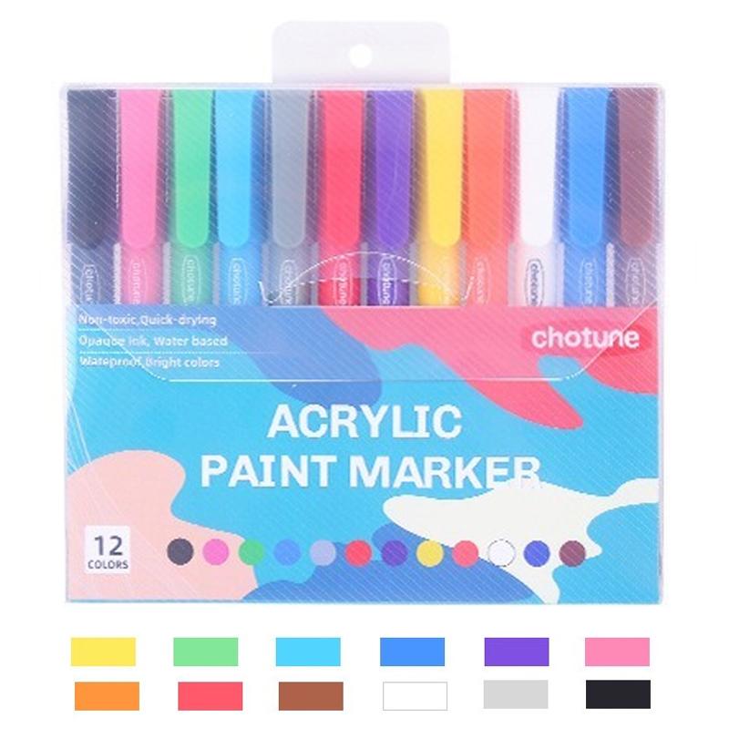 36 цветов пастельных акриловых красок-маркеров для росписи по дереву, холсту, камню, скалам, стеклу, керамике, ткани и металлу. Художественные принадлежности.