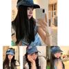 Adorable Cute Cartoon Cat Denim Hat For Spring Summer Lightweight Comfortable Sun Protection