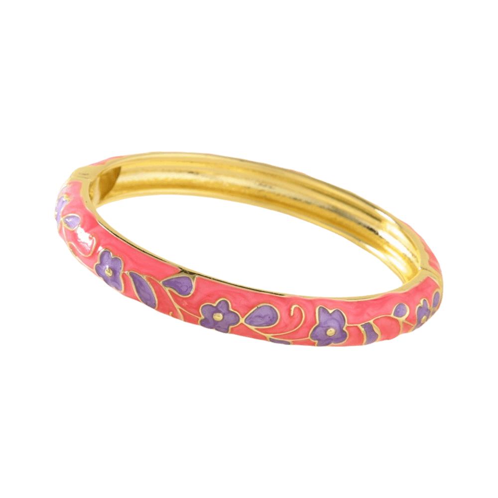 Floral Motifs Cloisonne Bangle Zinc Zinc Zinc Alloy Dropped Glaze Bracelet  Party Jewelry