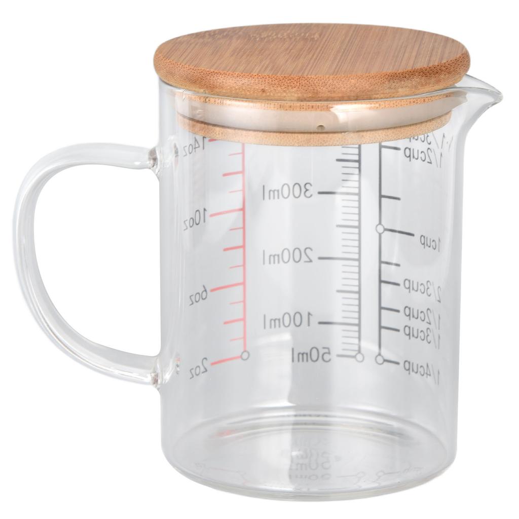 Glassmålekopp V-formet dyse Klarskala Komfortabelt grep Borosilikatglass kaffekopper