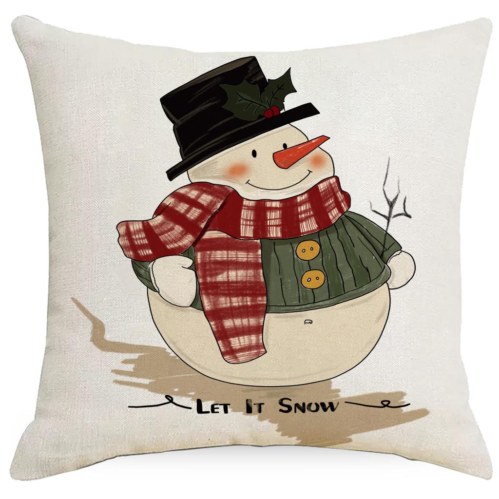 Christmas Pillow Cover Santa Claus Elk Snowman Home Sofa Cushion Pillow Premium Durable Quality Useful Practical