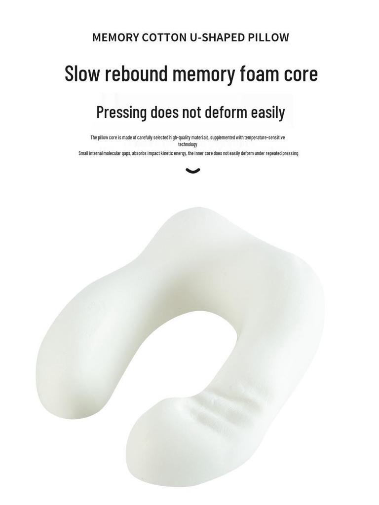Portable U-Shaped Memory Foam Travel Neck Pillow - Perfect for Airplanes, High-Speed Rail, Office Naps & Cervical Support