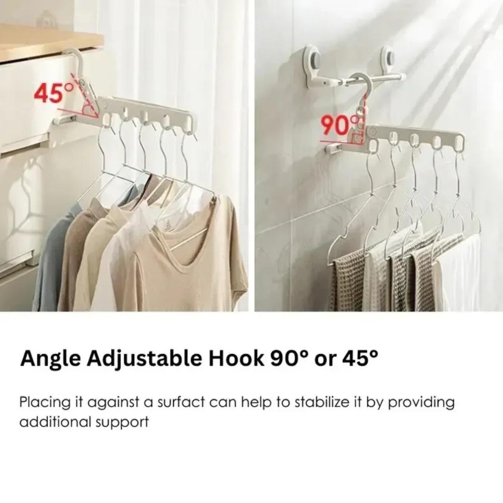 5-Hole Portable Clothes Hanger Foldable Travel Drying Rack for Hotel Camping Backpacking