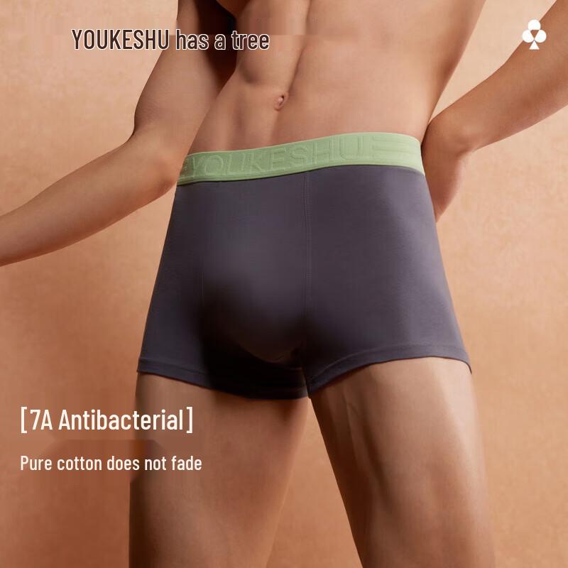 Youkeshu Men's 7A Antibacterial Breathable Boxer Briefs