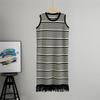 Western Style New Fashion Casual Sleeveless Stripe Knitted Dress Knitted Striped Dress