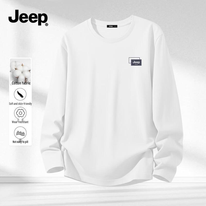 

JEEP Men s Pure Cotton Long Sleeve Casual T-Shirt 2XL