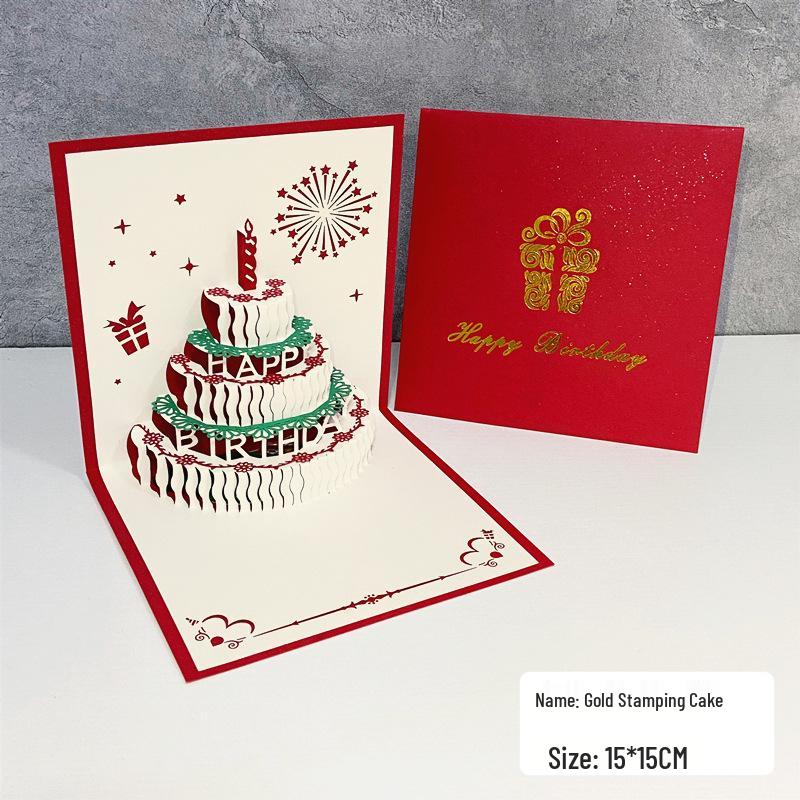 3D Pop-up Handmade Birthday Card with Cake Design