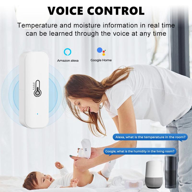 Tuya WiFi Smart Temperature Humidity Sensor Indoor Hygrometer APP Remote Control Works With Alexa Google Home Smart Home