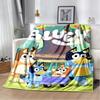 3D Print B-Blueys Family Cartoon Dog Blanket,Soft Throw Blanket for Home Bedroom Bed Sofa Travel Cover Kid Gift