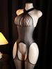 Cross Straps Sexy Lingerie Bodysuit Women Fishnet Open Crotch Bodystocking For Adult See Through Nightwear
