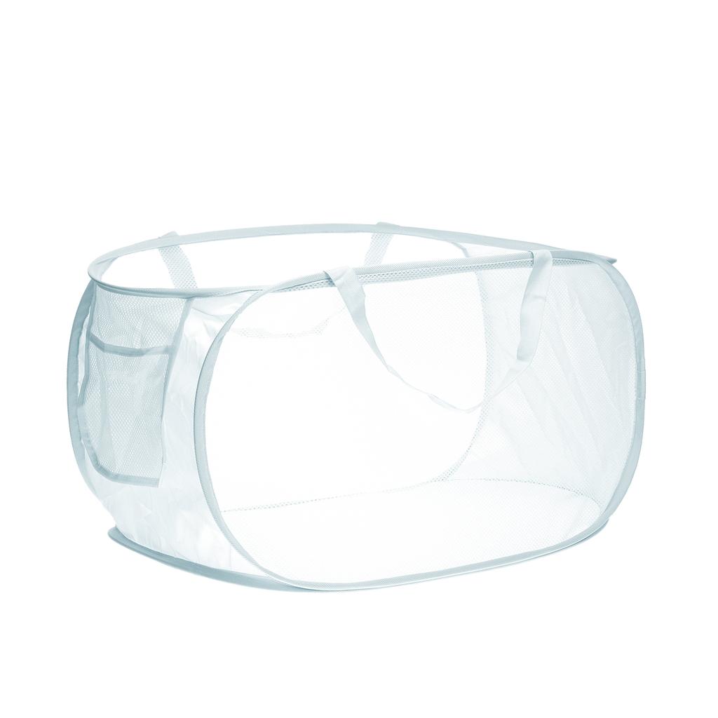 1/2pcs Folding Laundry Basket Organizer Mesh Laundry Hamper with Side Pocket Cloth Hamper for Washing Storage Dorm Travel