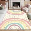 Nordic Rainbow Abstract Style Living Room Carpet Cute Stripes Soft Plush Decoration Home Rug Cloakroom Washable Foldable Mat