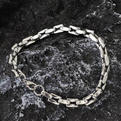 New Hiphop Stainless Steel Chain Bracelet For Men Silver Color Punk Link Braclet Bangle Gifts For Boyfriend Accessoires Homme