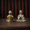 Mini Antique Style Shakyamuni Buddha Brass Statue - Small, Portable Desktop Ornament