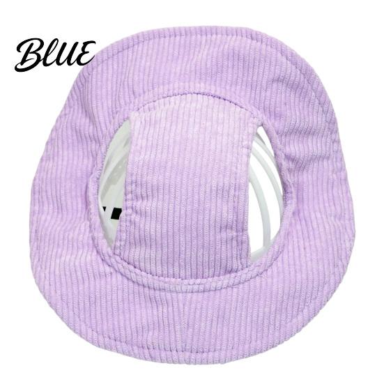 Summer Outdoor Protection Corduroy Dog Baseball Cap Cat Beach Visor Hat with Ear Stylish Pet Photography Props Holes Adjustable Puppy Sunbonnet